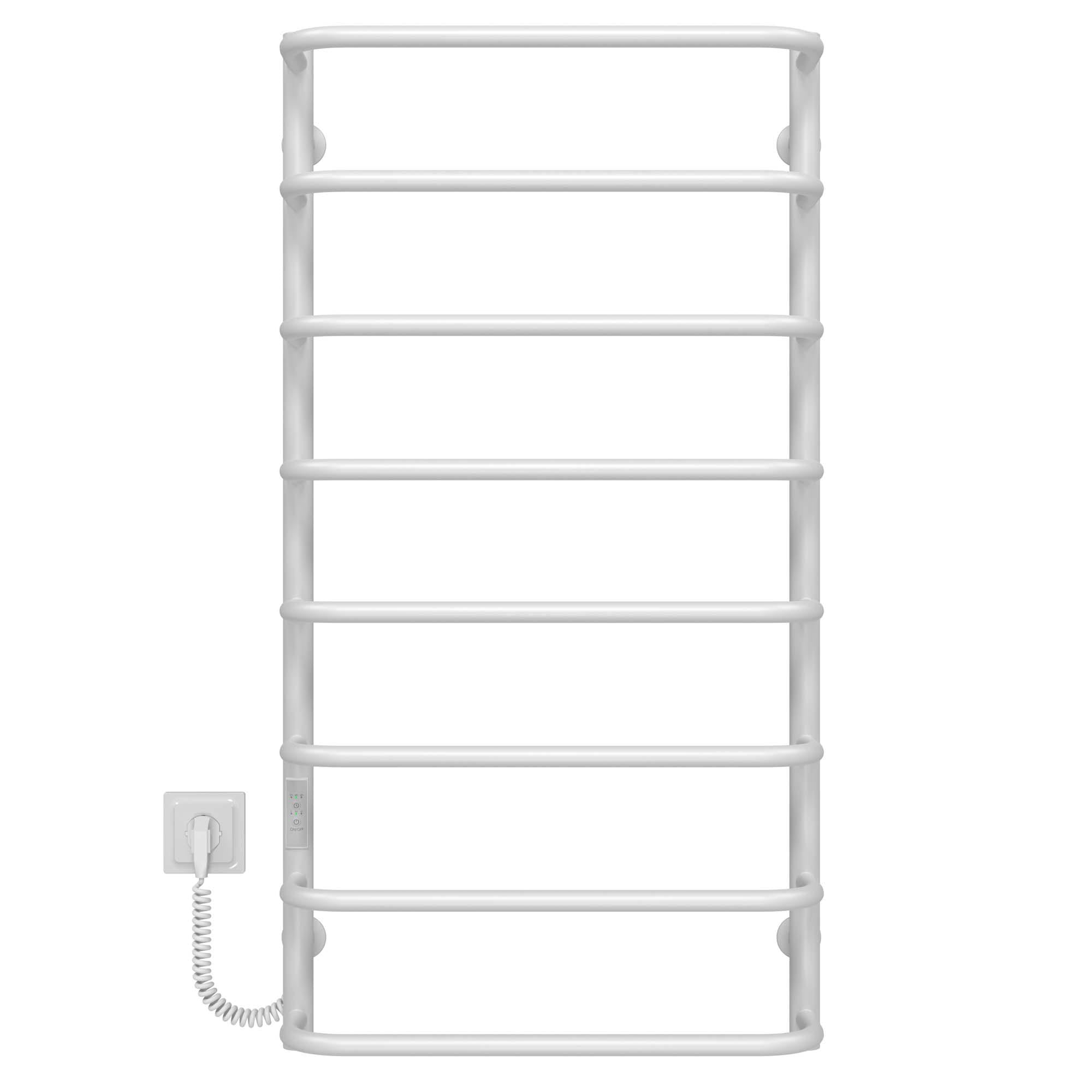 Полотенцесушитель электрический Deffi Стандарт П8 WD03 левое подключение нержавеющая сталь 500х1000 мм Белый (C.SS.100.50.8.E.W.L.3)