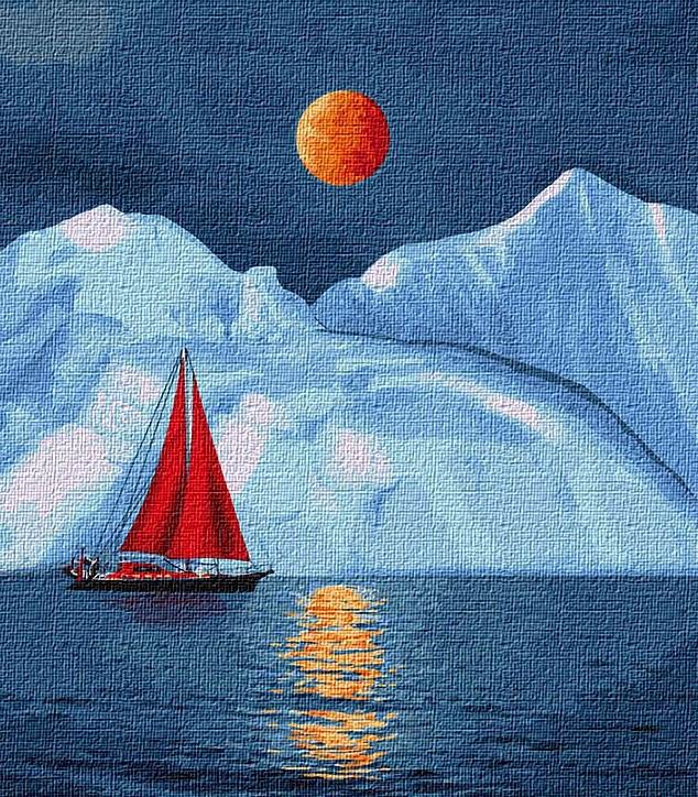 Картина по номерам Идейка Корабли Красный парусник 40х50 см в термопакете (KHO2751)