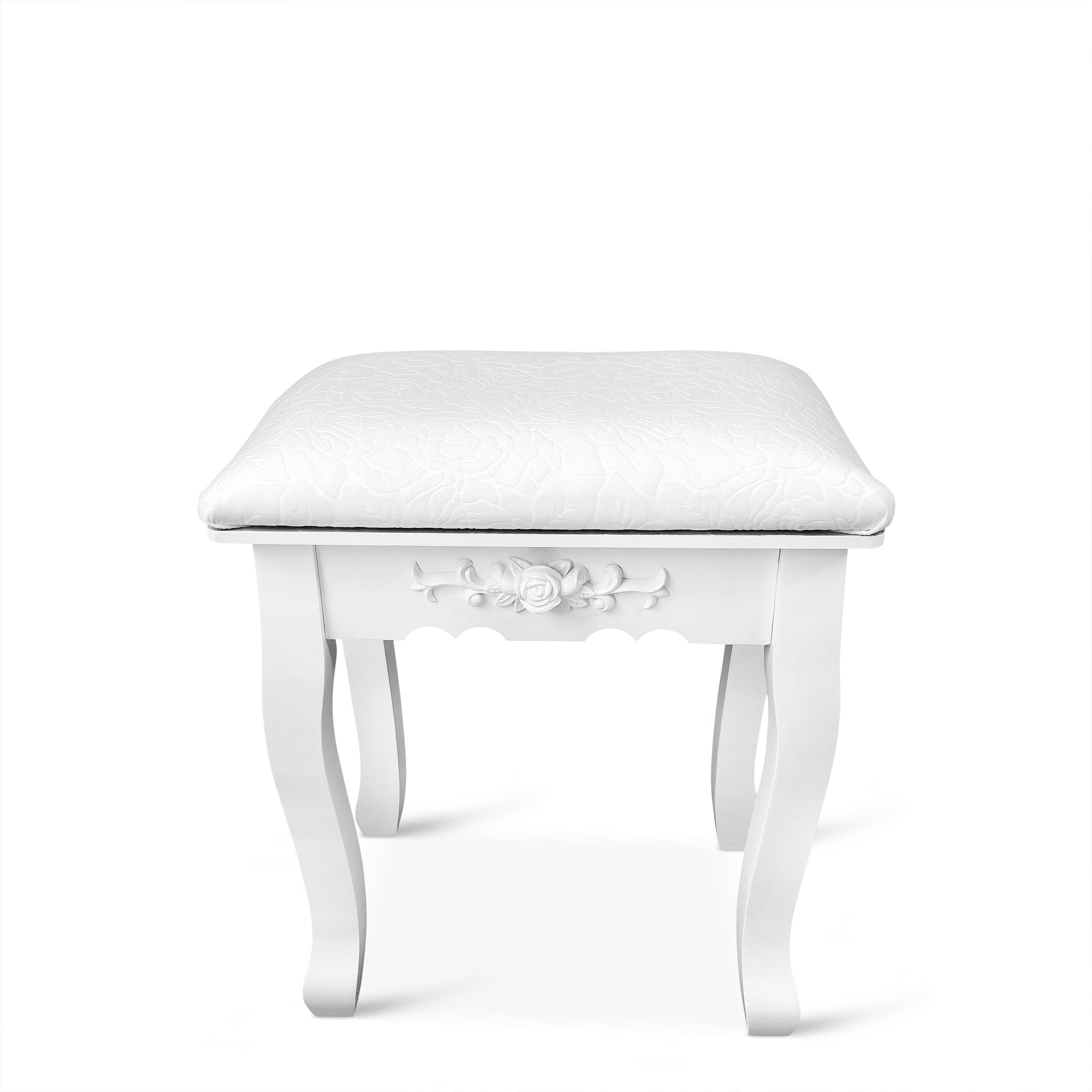 Туалетний столик з дзеркалом Homart Tioli з підсвіткою та табуретом Білий (9363) - фото 3 Туалетний столик з дзеркалом Homart Tioli з підсвіткою та табуретом Білий (9363) - фото 3