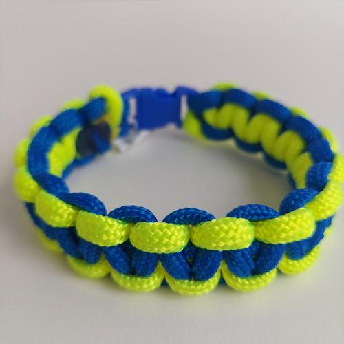 Браслет плетеный Кобра из паракорда Сине-желтый (190083)