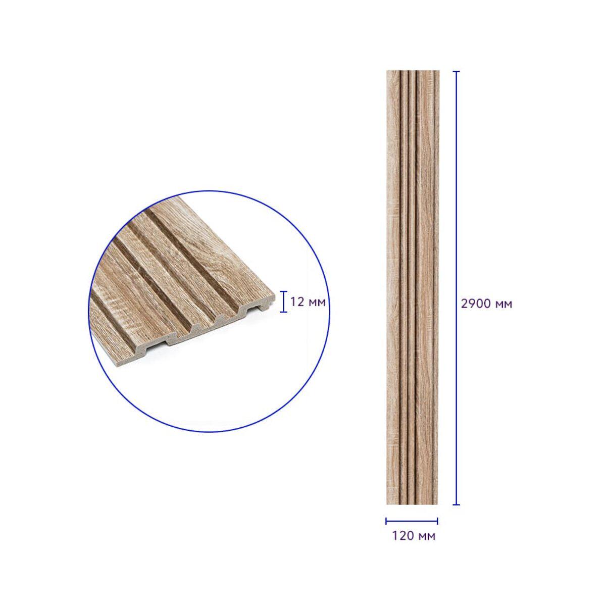 Рейка декоративная PS D 2900x120x12 мм (SW-00002136) - фото 3 Рейка декоративная PS D 2900x120x12 мм (SW-00002136) - фото 3