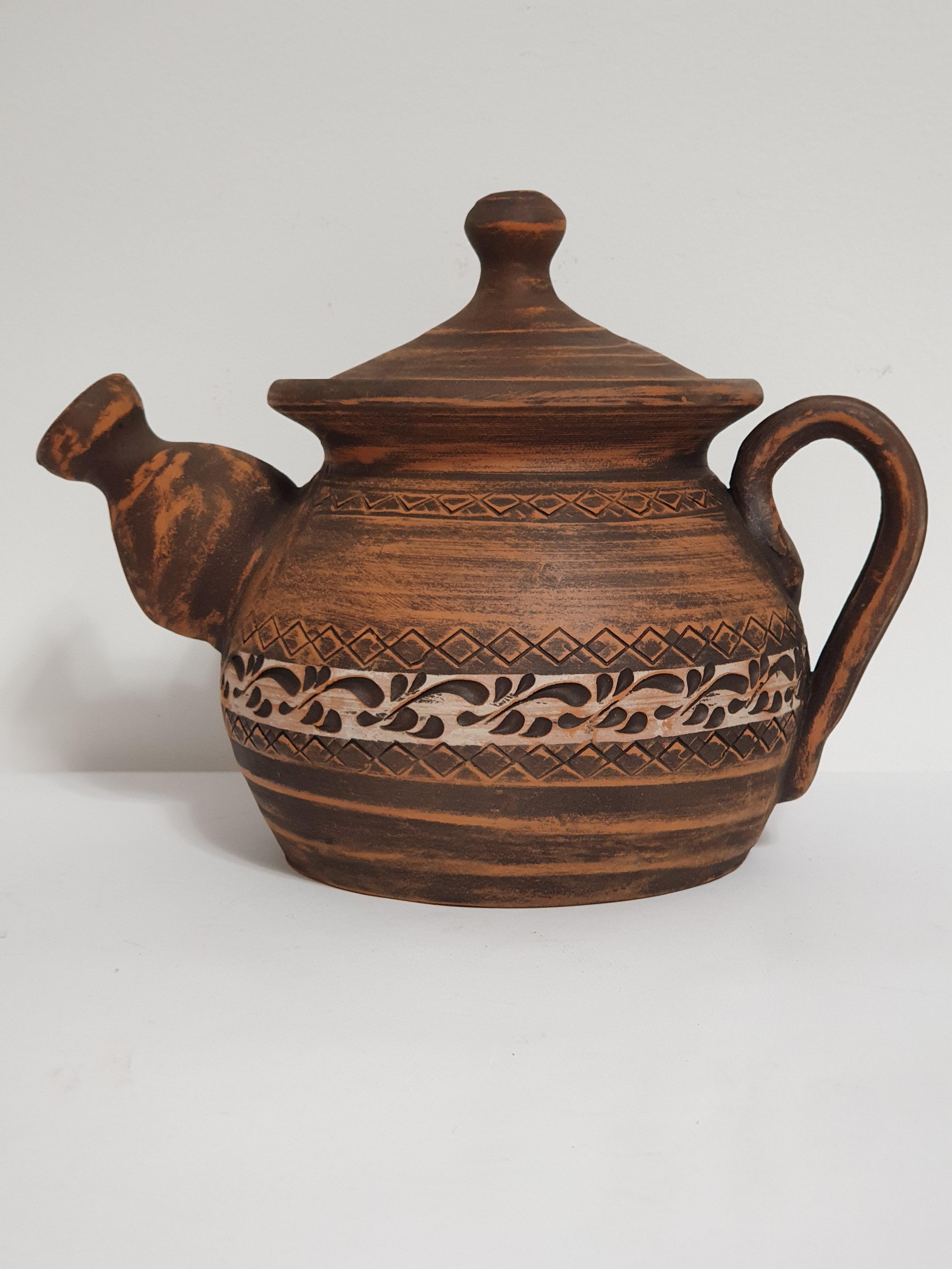 Чайник заварочный из красной глины (3856)
