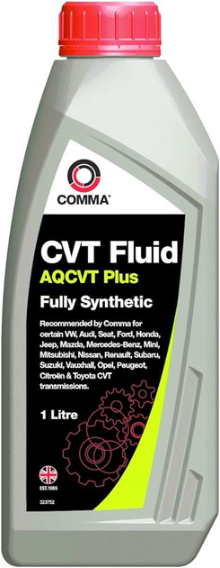 Трансмісійне масло автомобільне COMMA AQCVT TRANS FLUID PLUS 1 л (AQCVTP1L)