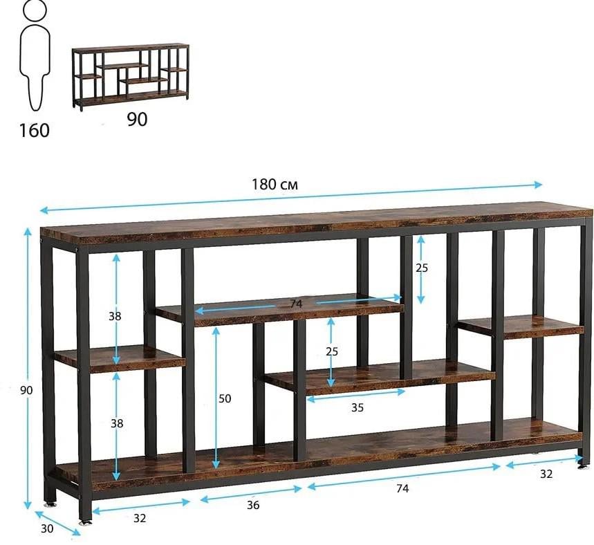 Стіл консольний MSM Tribesigns із полицями (JW0314) - фото 5 Стіл консольний MSM Tribesigns із полицями (JW0314) - фото 5