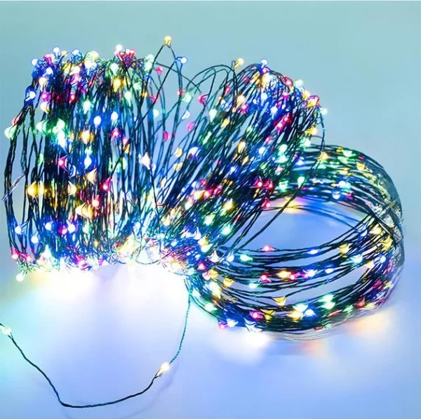 Гирлянда Роса зеленый провод 30 м/300 диодов Разноцветный (91009)