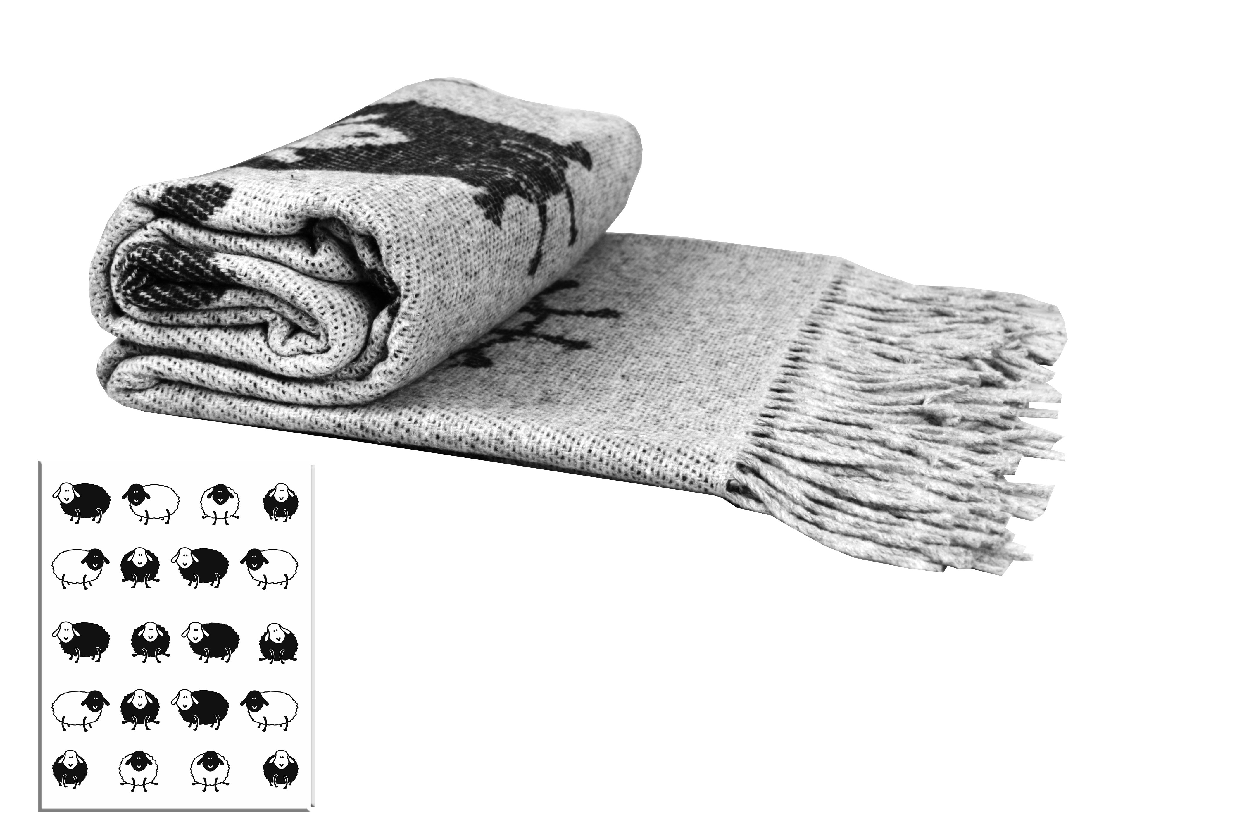 Плед "Happy Sheep" 140х200 черный