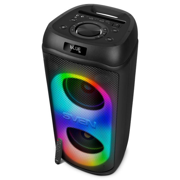 Акустическая система портативная SVEN PS-1050 200 Вт Bluetooth RGB-подсветка караоке микрофон Black (PS-1050)