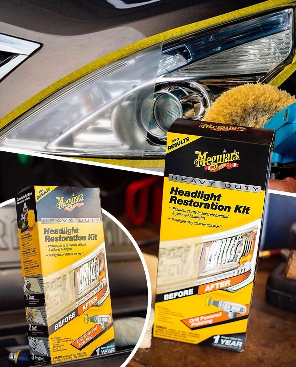 Набір для абразивного відновлення та захисту фар Meguiar's Heavy Duty Headlight Restoration Kit (683080949) - фото 10