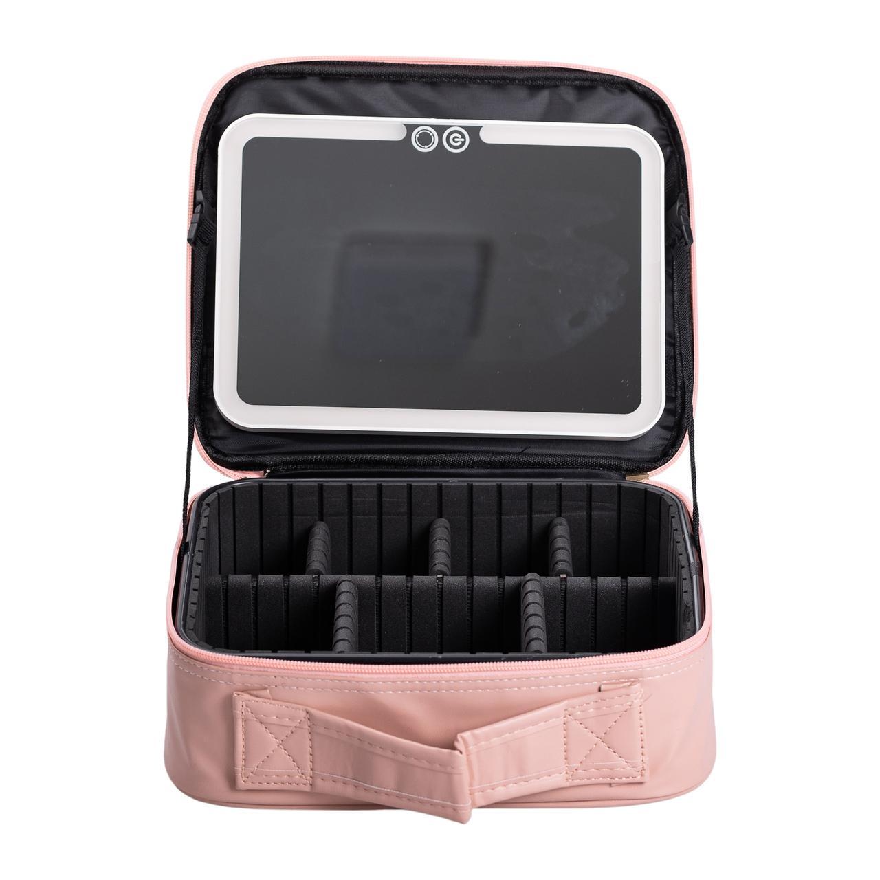 Косметичка из экокожи с зеркалом и подсветкой HP-10-2AP 26х22х9 см (A-033787) Косметичка из экокожи с зеркалом и подсветкой HP-10-2AP 26х22х9 см (A-033787)