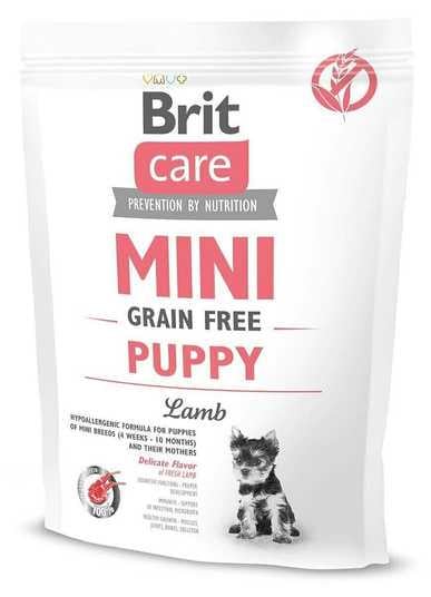 Корм сухий гіпоалергенний Brit Care Mini Grain Free Puppy Lamb на основі м'яса ягняти для цуценят мініатюрних порід 400 г (520145)