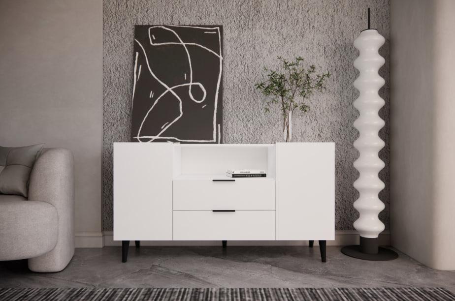 Комод з двома шухлядами та двома секціями з дверцятами (RM2B2F1480WHWH)