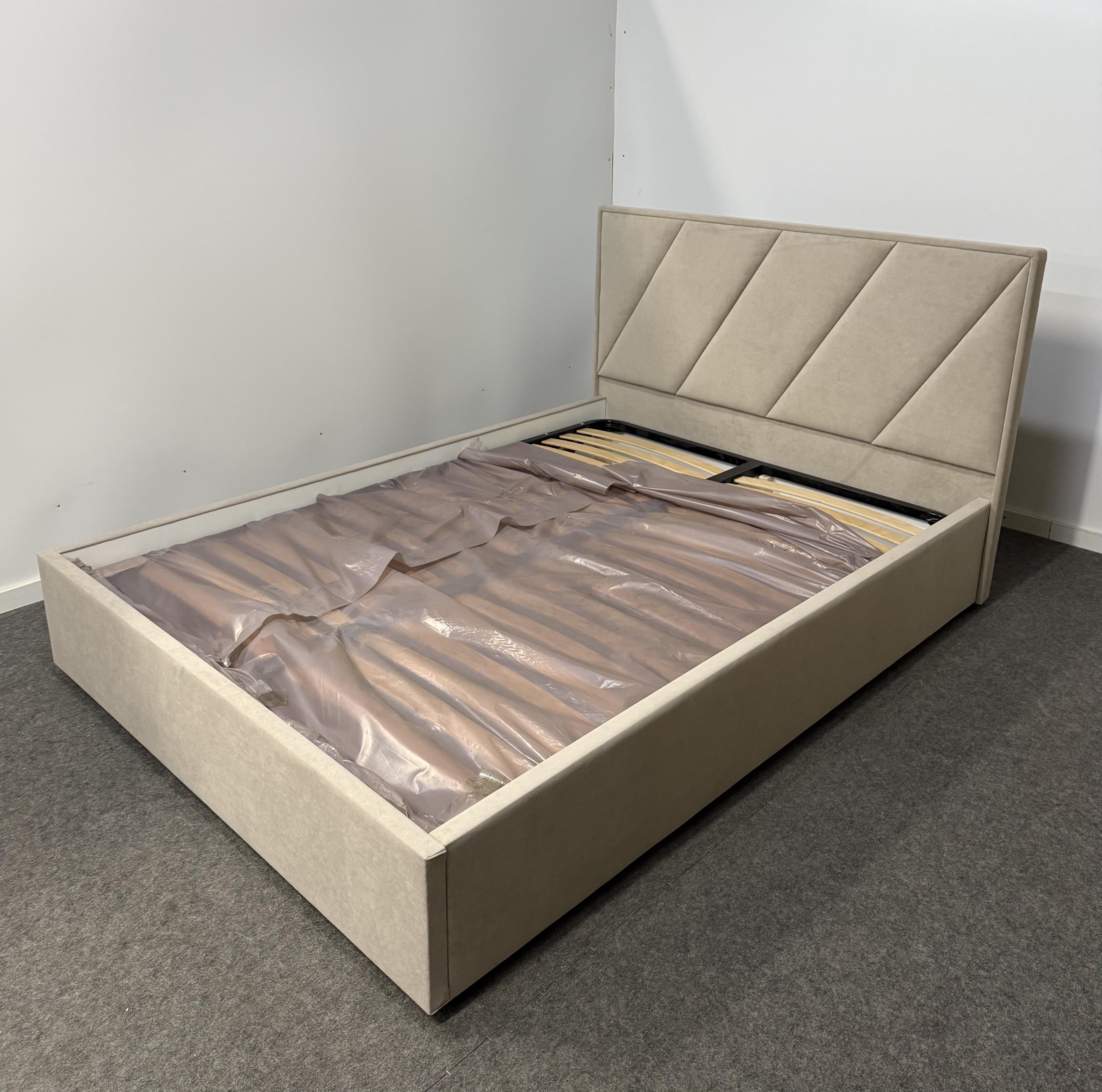 Кровать с подъемным механизмом ADS Mebli Сигма 120х200 см велюр Allure Бежевый (30746110) - фото 6 Кровать с подъемным механизмом ADS Mebli Сигма 120х200 см велюр Allure Бежевый (30746110) - фото 6