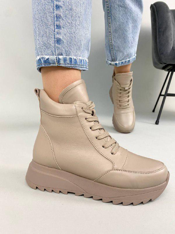 Кроссовки женские кожаные демисезонные р. 38 Бежевый (3303-1д/38)