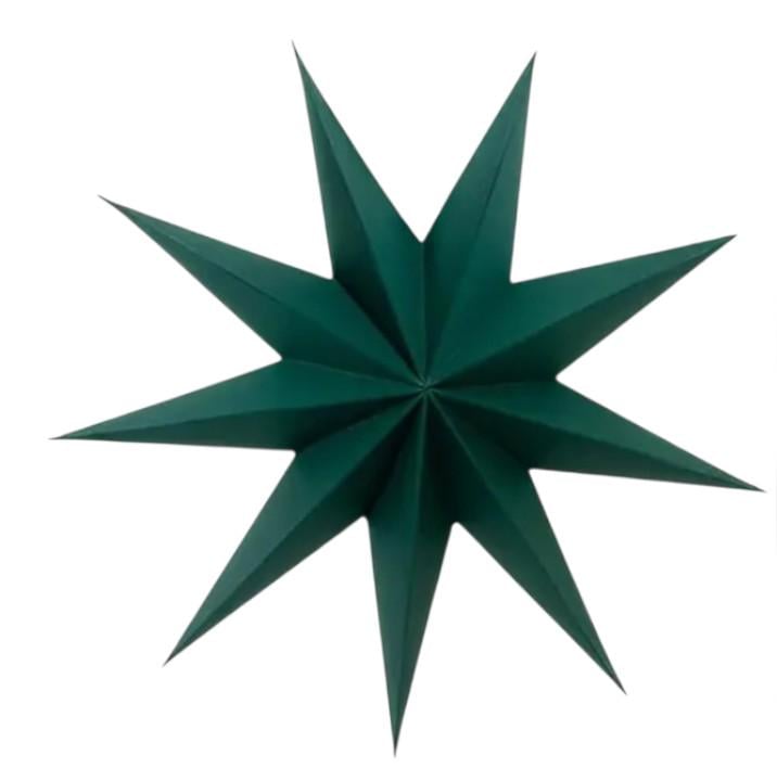 Зірка об'ємна з картону дев'ятикутна 30 см Зелений (16902/11) Зірка об'ємна з картону дев'ятикутна 30 см Зелений (16902/11)
