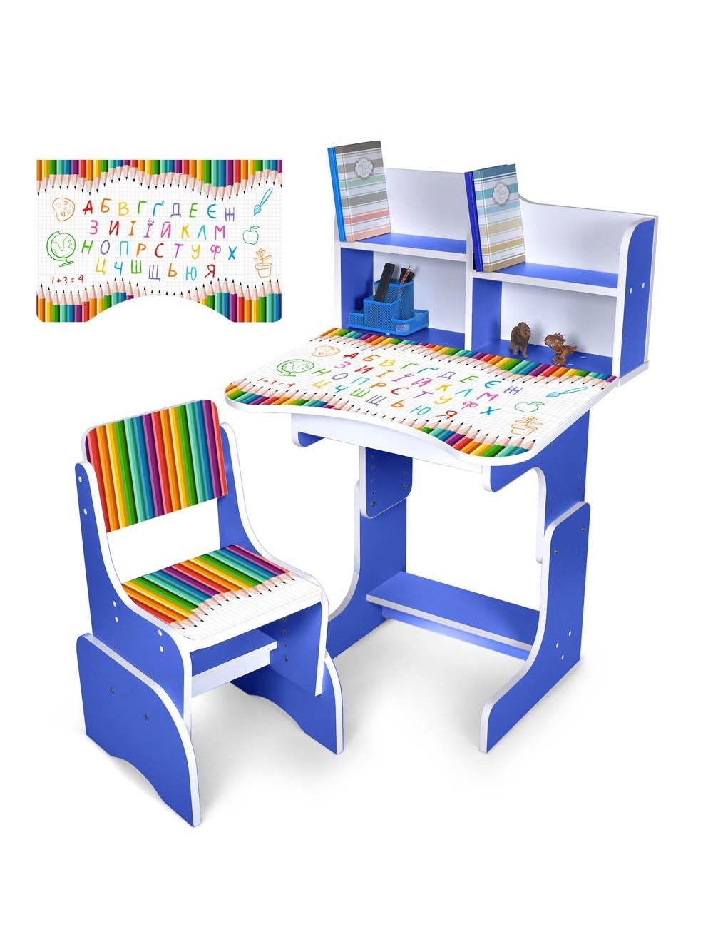 Парта со стулом детская деревянная Bambi N 2071-11-4 Синий (6903317691845) Парта со стулом детская деревянная Bambi N 2071-11-4 Синий (6903317691845)