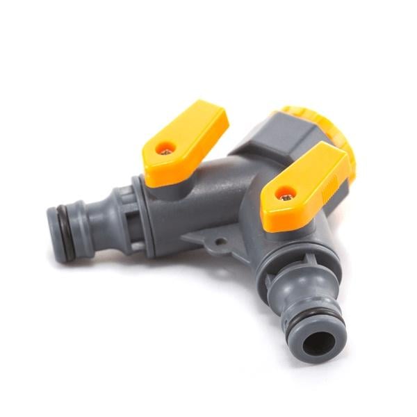 Кран шаровый Presto-PS на 2 выхода с внутренней резьбой 1/2-3/4" (5002)