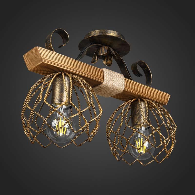 ᐉ Люстра потолочная деревянная Light House DL-13006 Бронзовый