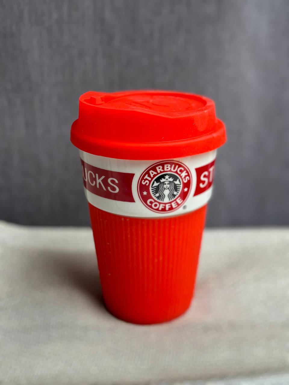 ᐉ Стакан Starbucks керамический с силиконовой крышкой 350 мл Красный ...