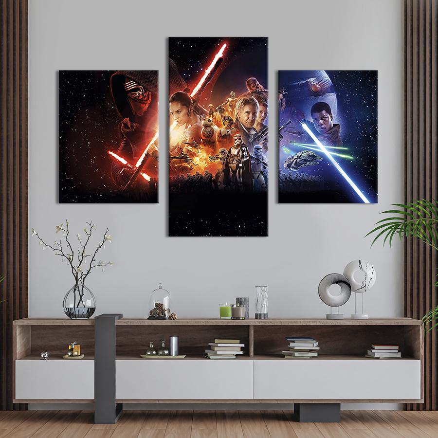 Картина для интерьера Герои фильма Star Wars: The Force Awakens 96x60 см (668-32)