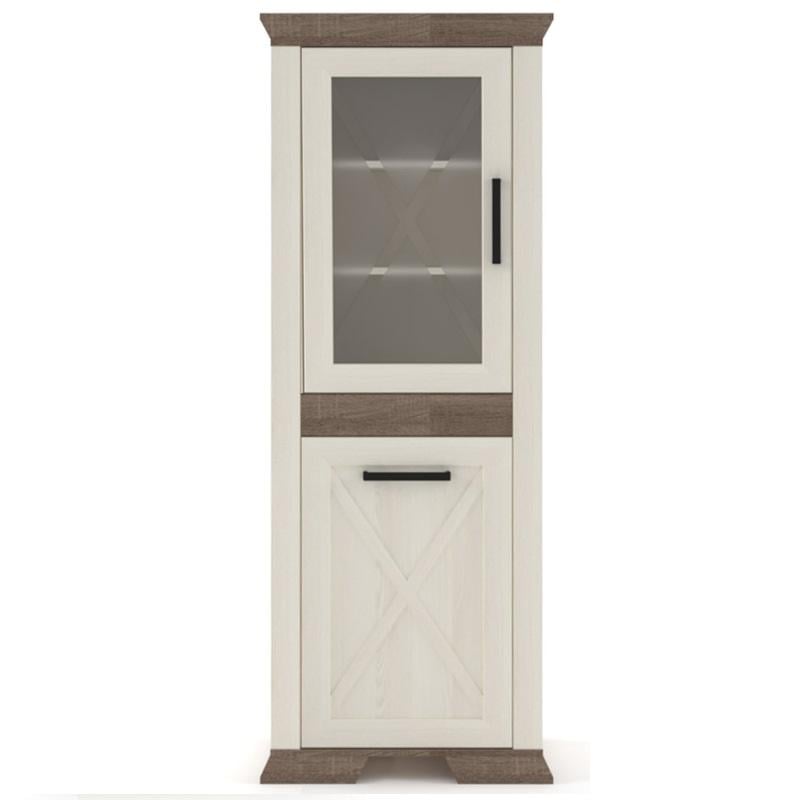 Витрина Gerbor Holding Марсель REG1D1W Ясень снеговой/Дуб сонома/Трюфель (5452)