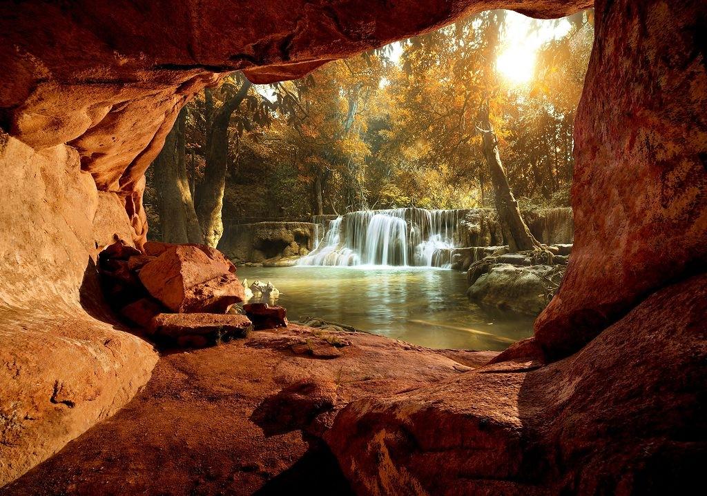 Фотообои флизелиновые 3D 312x219 см Consalnet Лес с водопадом (10261VEXXL)