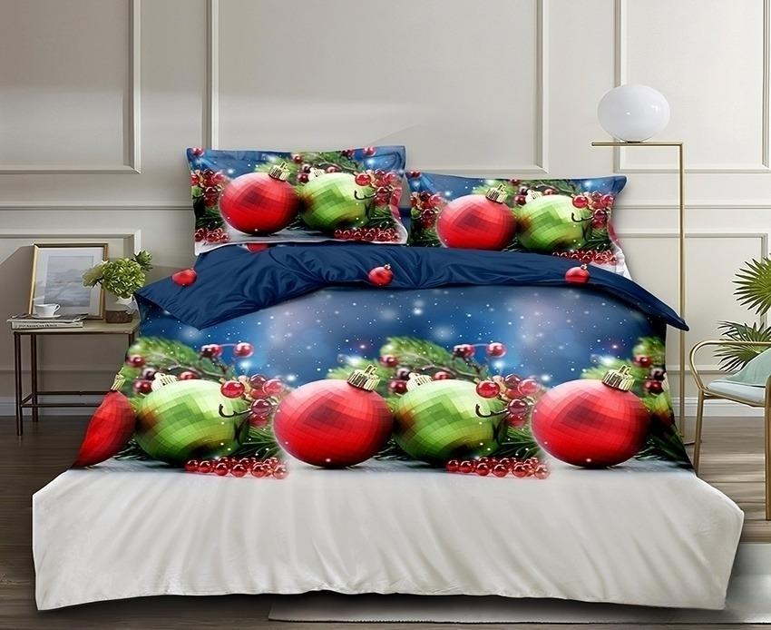 Комплект постельного белья подарочный с компаньоном R847 семейный с наволочками 50х70 см Синий (124-77-TAG sem-720-2)