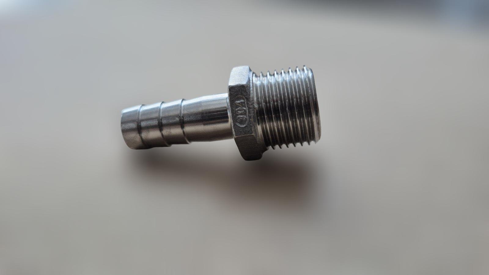 Штуцер шланговый резьбовой DN15 AISI304 BSPP елка н/ж сталь ЗР 12,7 мм 1/2" (29203285) - фото 9