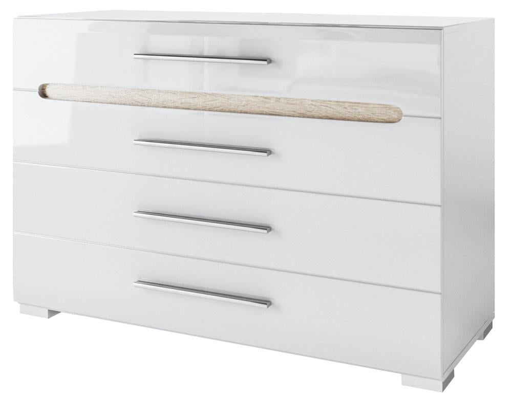 Комод Б'янко з 4 шухлядами Білий глянець (000-000-292) - фото 1 Комод Б'янко з 4 шухлядами Білий глянець (000-000-292) - фото 1