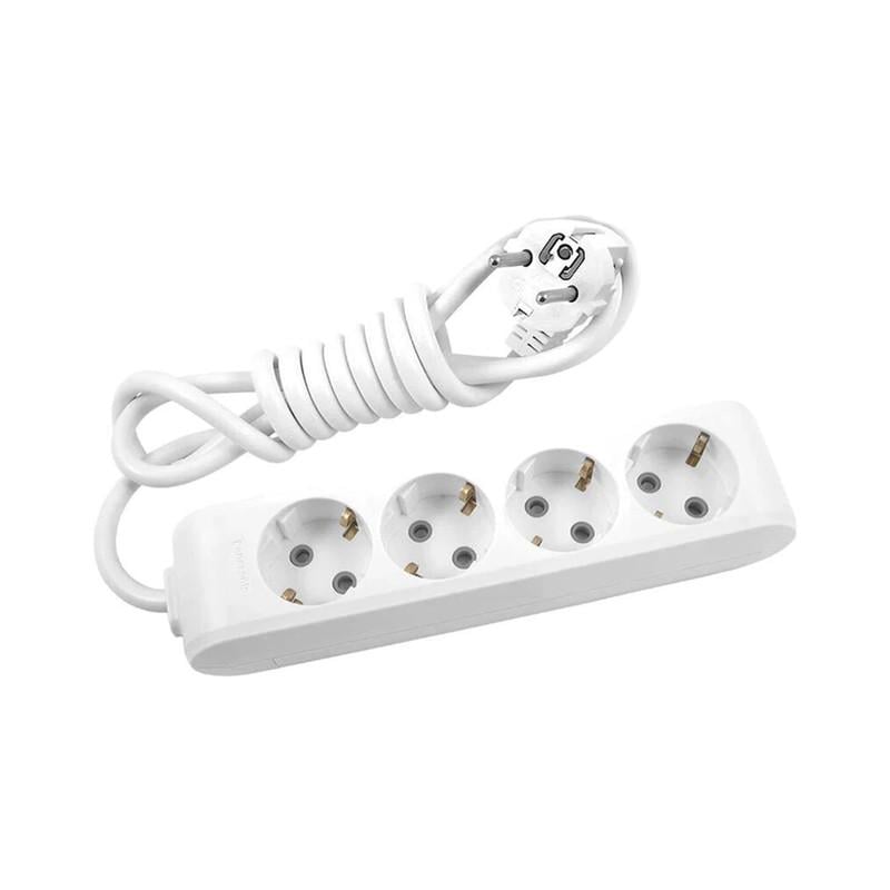 Подовжувач з заземленням та захисними шторками Panasonic X-tendia 3 м 4 гнізда Сірий (WLTB04432GR-UA1)