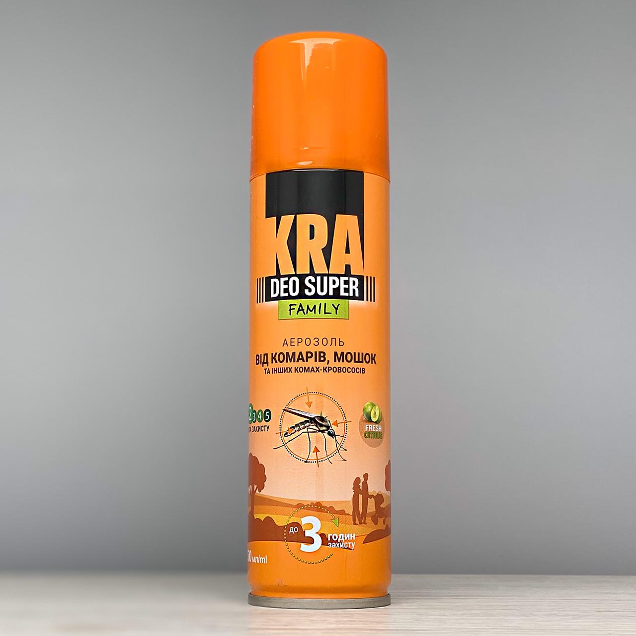 Репелент від комарів та кліщів KRA DEO Family аерозоль 150 мл (2050)