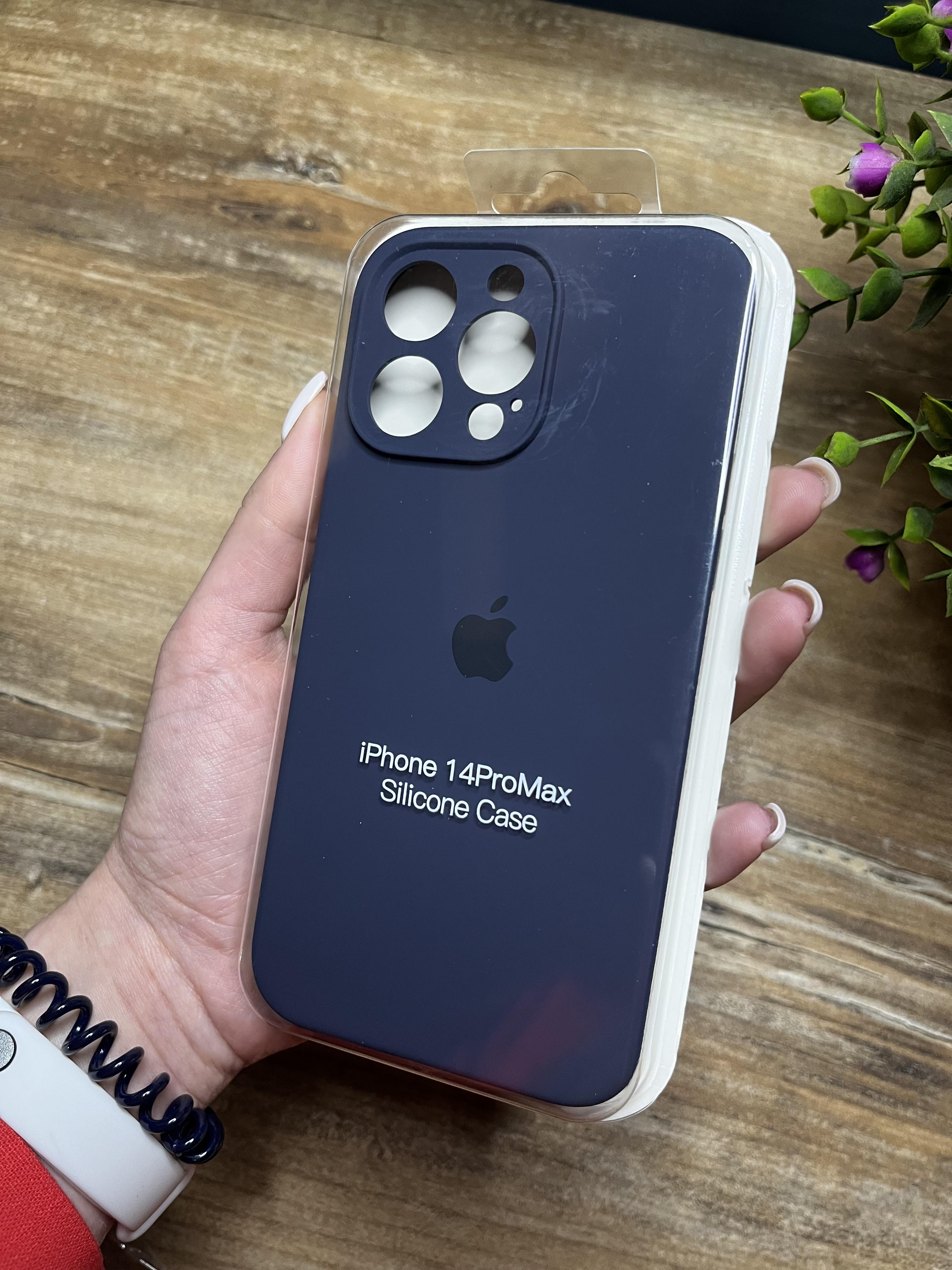 Чехол накладка на iPhone (Айфон) 14 Pro Max закрытый низ и закрытая камера silicone case full camera Apple