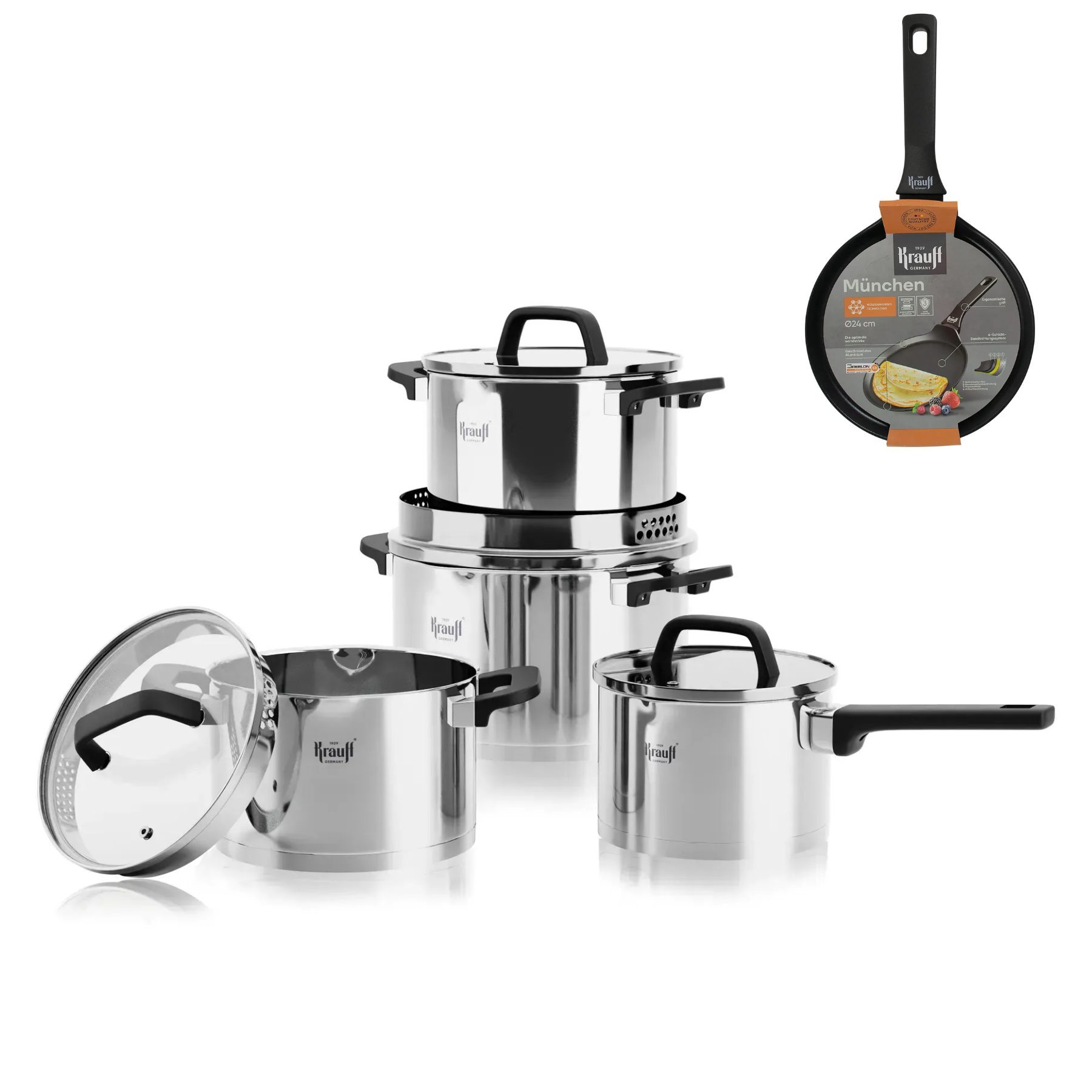 Набір посуду Krauff Herzog зі сковородою для млинців München 24 см (28828)