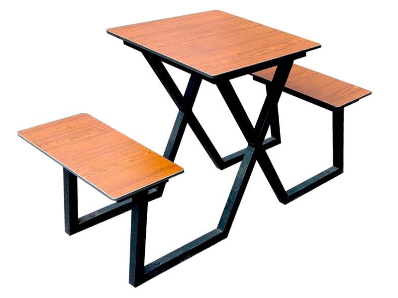 Стол со скамейками садовый уличный Kompred OL729 столешница фанера 1500х600х750 мм Черный Стол со скамейками садовый уличный Kompred OL729 столешница фанера 1500х600х750 мм Черный