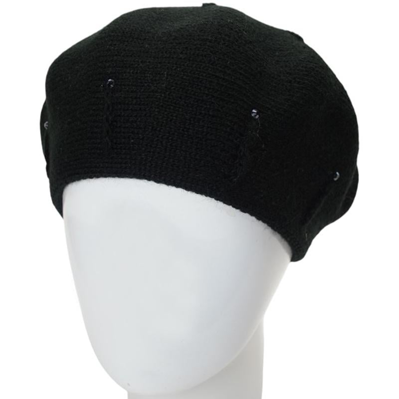 Берет жіночий Lirus Тіна з візерунком та стразами one size Чорний (281884) - фото 1 Берет жіночий Lirus Тіна з візерунком та стразами one size Чорний (281884) - фото 1