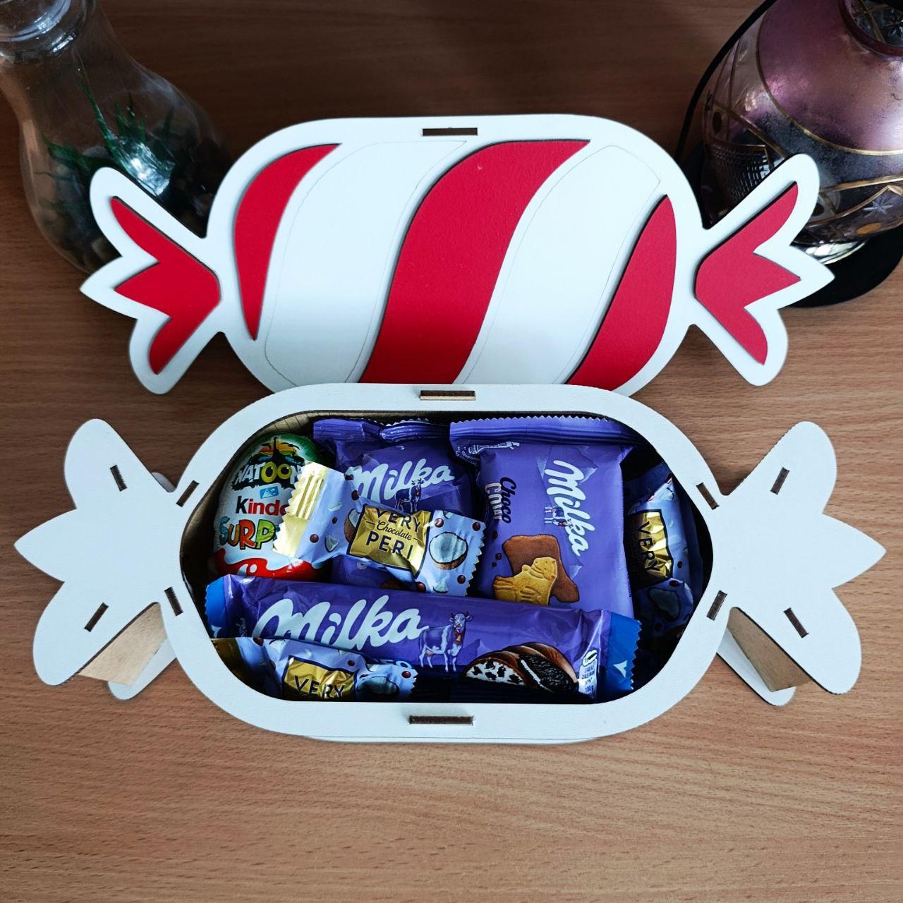 Бокс конфетка со сладостями для ребенка/девушки на день рождения/новый год/рождество/8 марта (ar260)