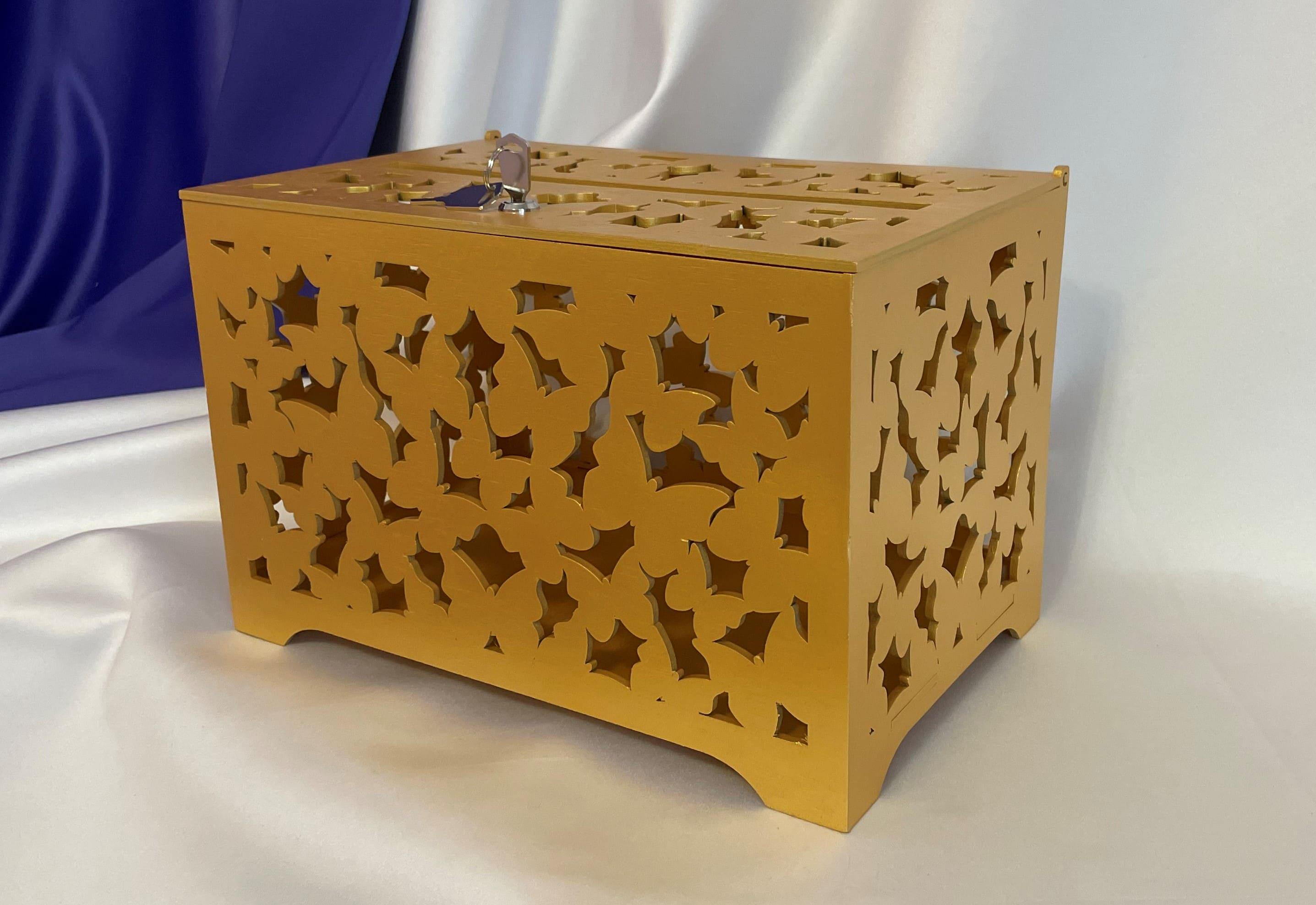 Шкатулка свадебная Elfy Бабочки Золотой (23793205)