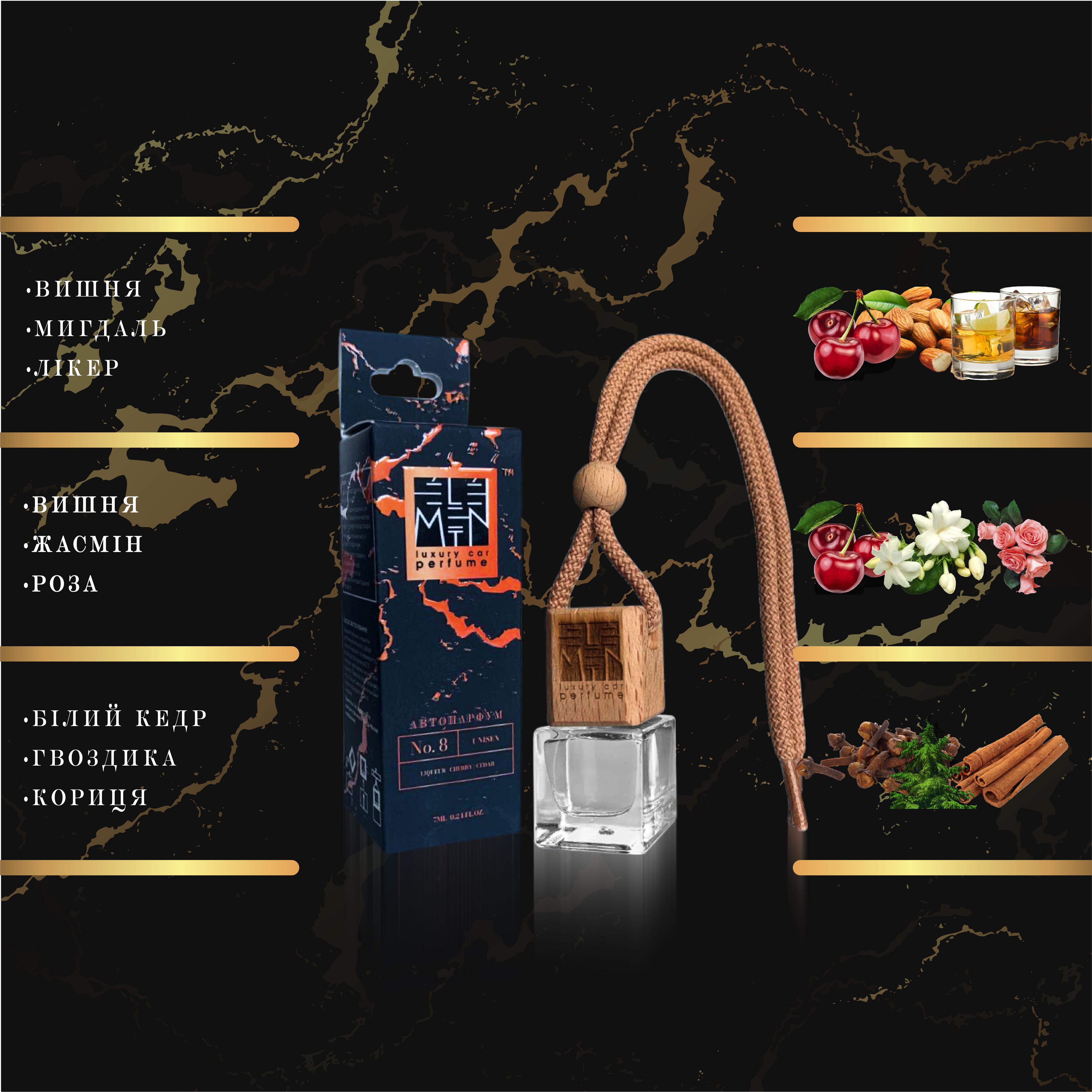 Ароматизатор підвісний ЕЛЕМЕНТ №8 Liqueur Cherry Cedar унісекс (850059) - фото 2