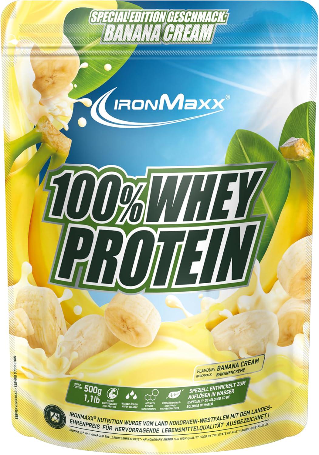 Протеин IronMaxx 100% Whey Protein Banana Cream 500 г