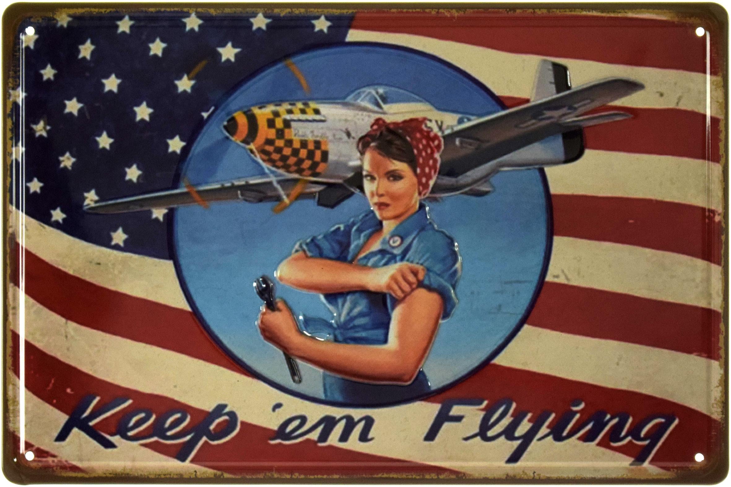Табличка металева Підтримай Їх Політ/Keep 'em Flying 20x30 см