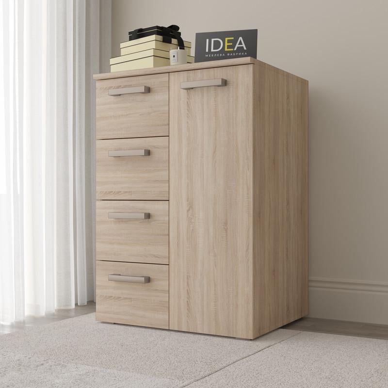 Комод Idea ТКБ-363 на 4 шухляди з дверима Дуб сонома (26718277) Комод Idea ТКБ-363 на 4 шухляди з дверима Дуб сонома (26718277)