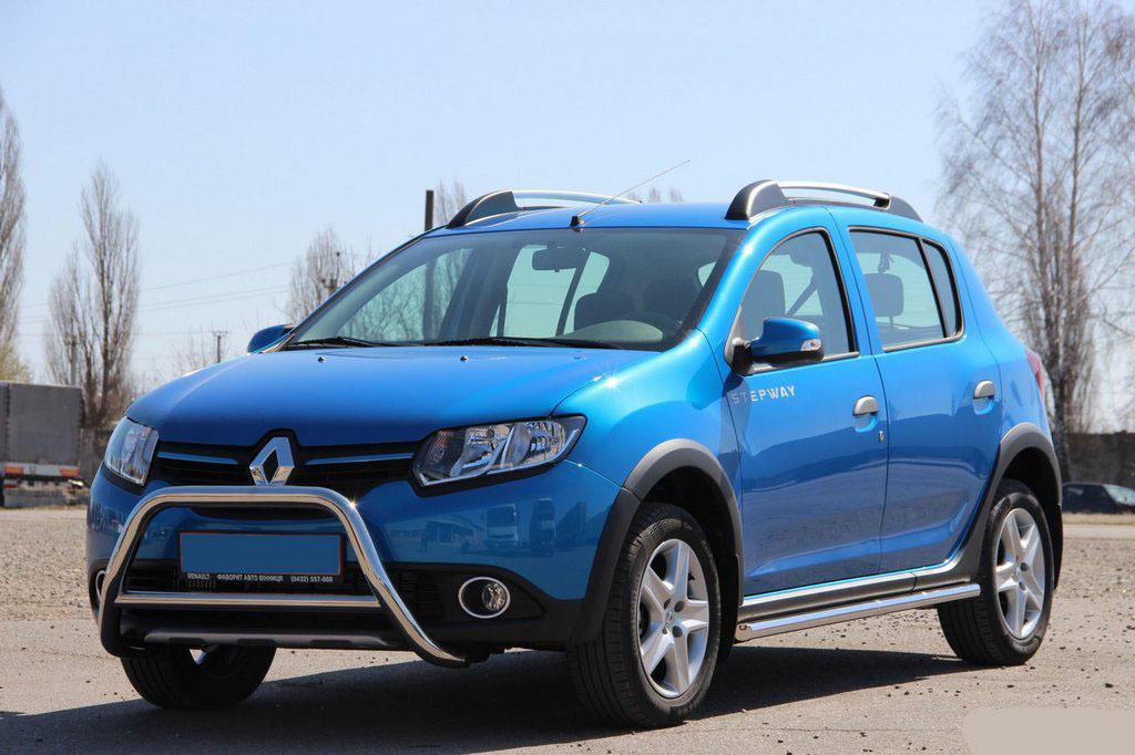 Передняя дуга WT006 CAN для Renault Sandero 2013-2022 гг. нержавеющая сталь Хром
