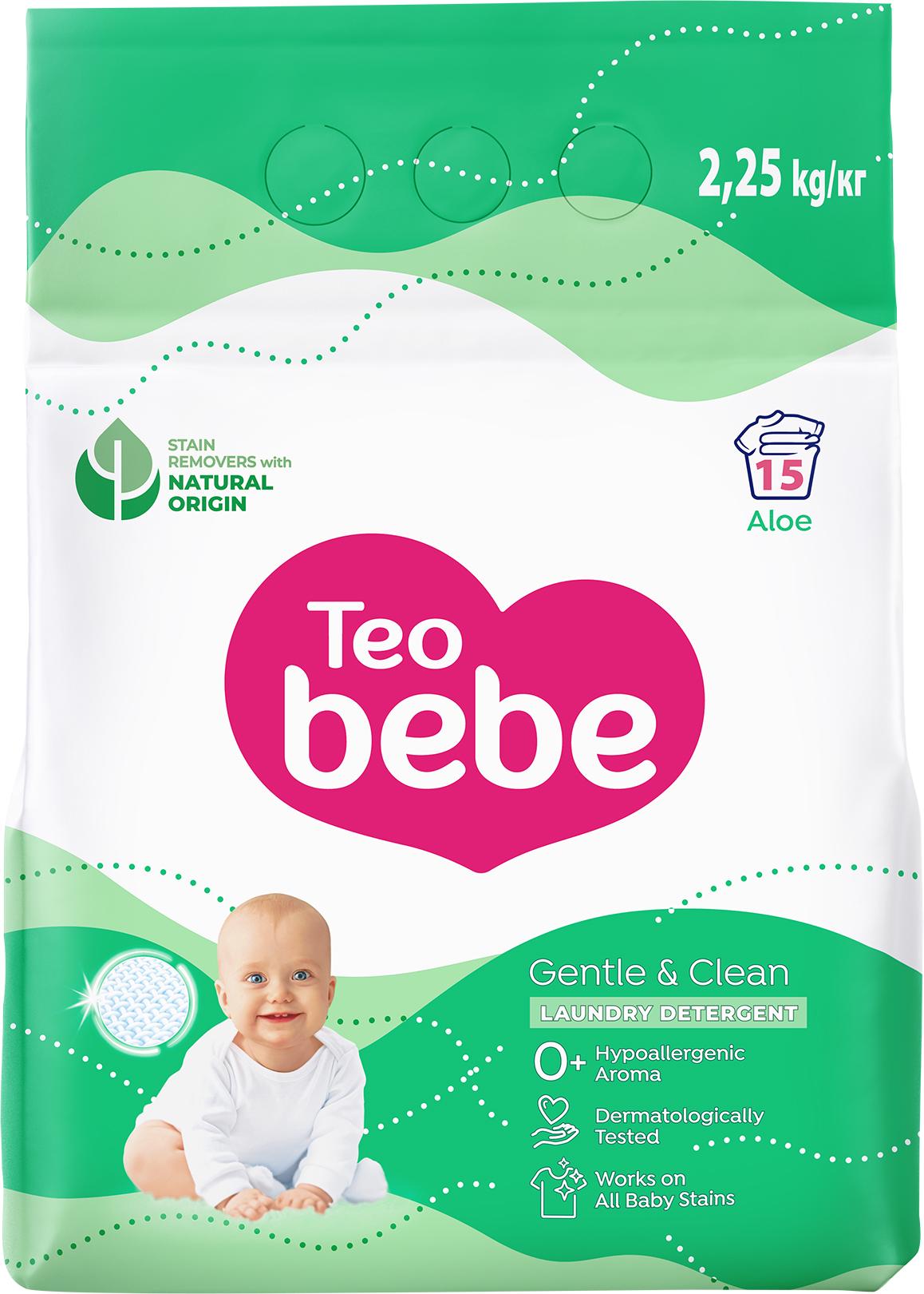 Пральний порошок Teo Bebe Gentle & Clean Aloe 15 циклів прання 2,25 кг (15538)