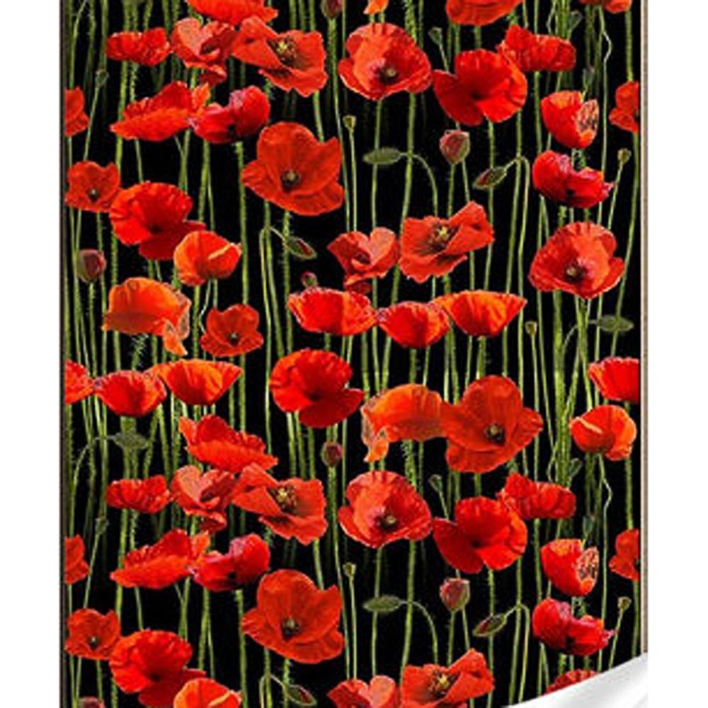 Картина по номерам Strateg Маки на черном фоне алмазная вышивка мозаика 30x40 см (VM-127-A-294)