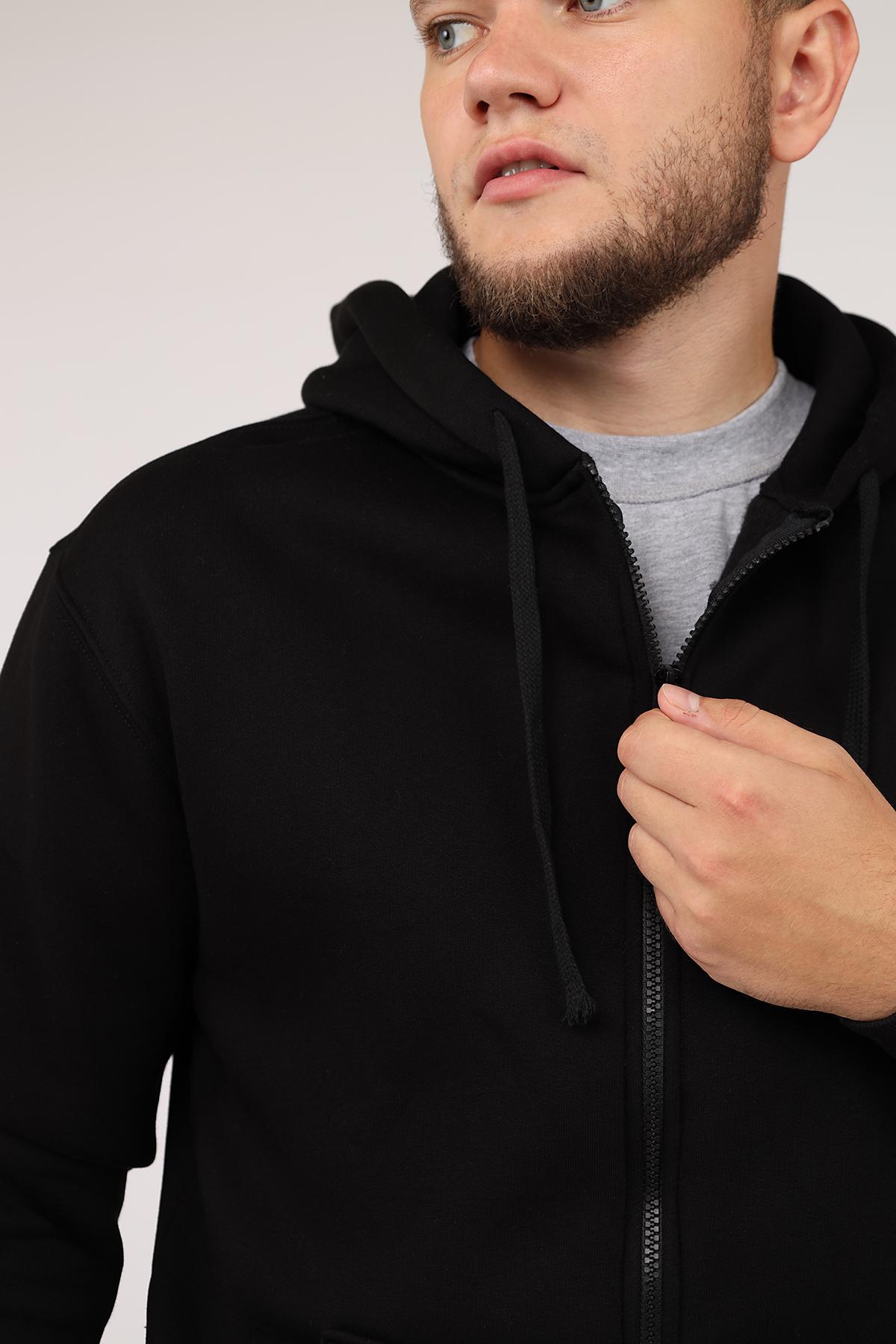 Толстовка на блискавці чоловіча ЦБ-00279989 р. 46 Чорний (SKT001074152) - фото 4 Толстовка на блискавці чоловіча ЦБ-00279989 р. 46 Чорний (SKT001074152) - фото 4