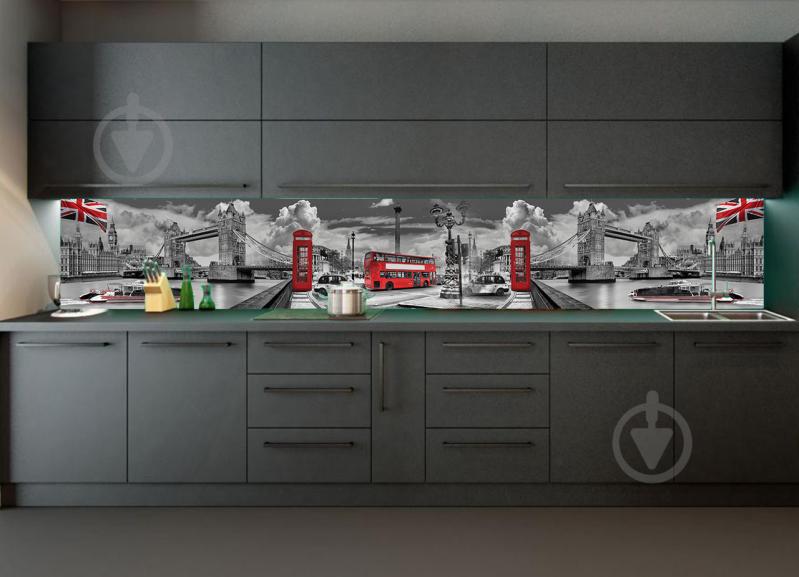 Наклейки кухонный фартук Zatarga Тауэрский мост 600х2500 мм Серый (Z180098/1)