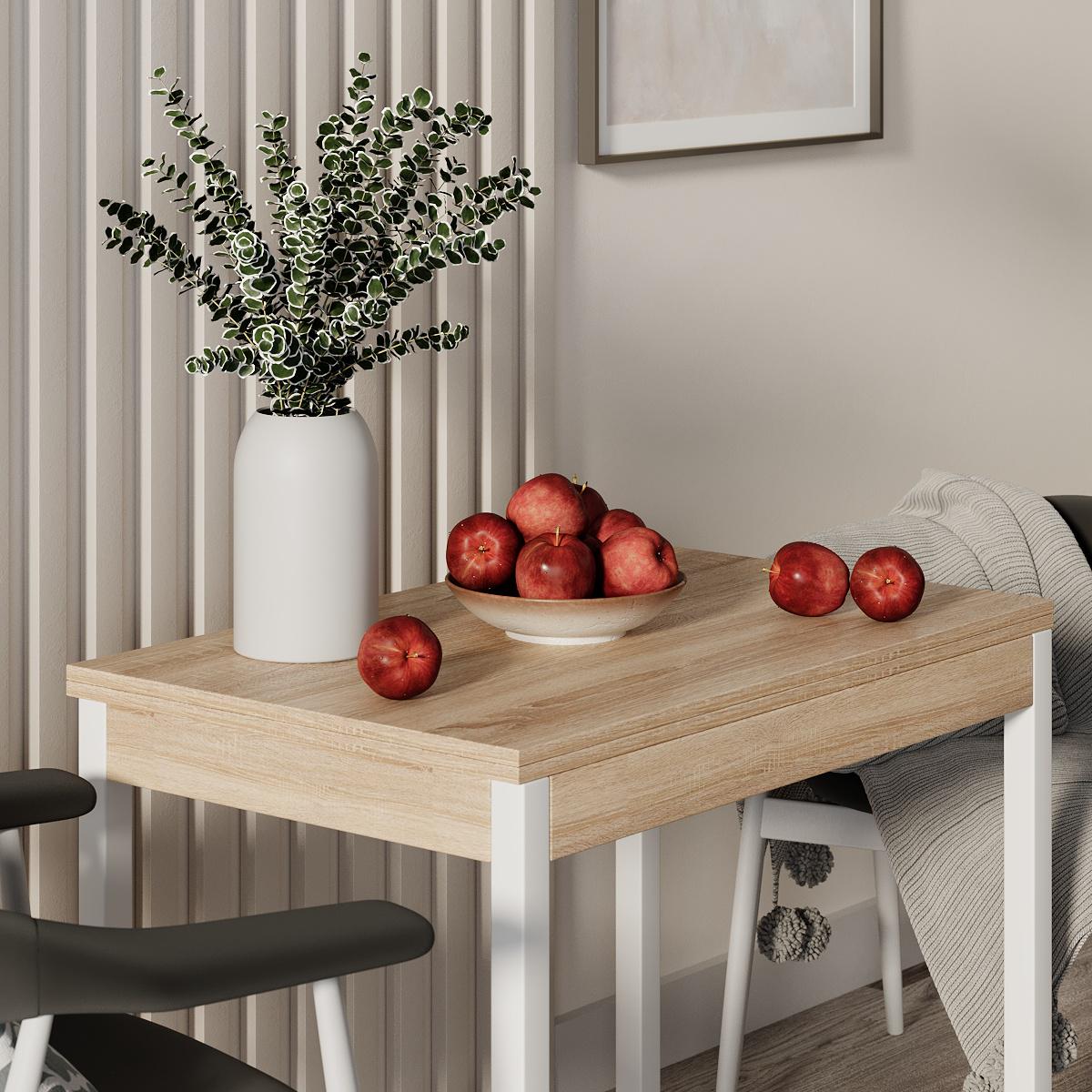 Обеденный стол-трансформер Lunch 900x765x600 мм Дуб Сонома/Белый (GATB19130000010) - фото 5 Обеденный стол-трансформер Lunch 900x765x600 мм Дуб Сонома/Белый (GATB19130000010) - фото 5