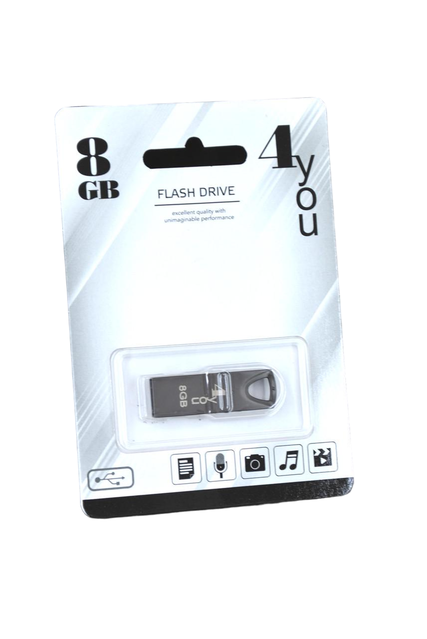 Флеш-накопитель USB 4you 8 Gb 117 metal series Black (1415840787)