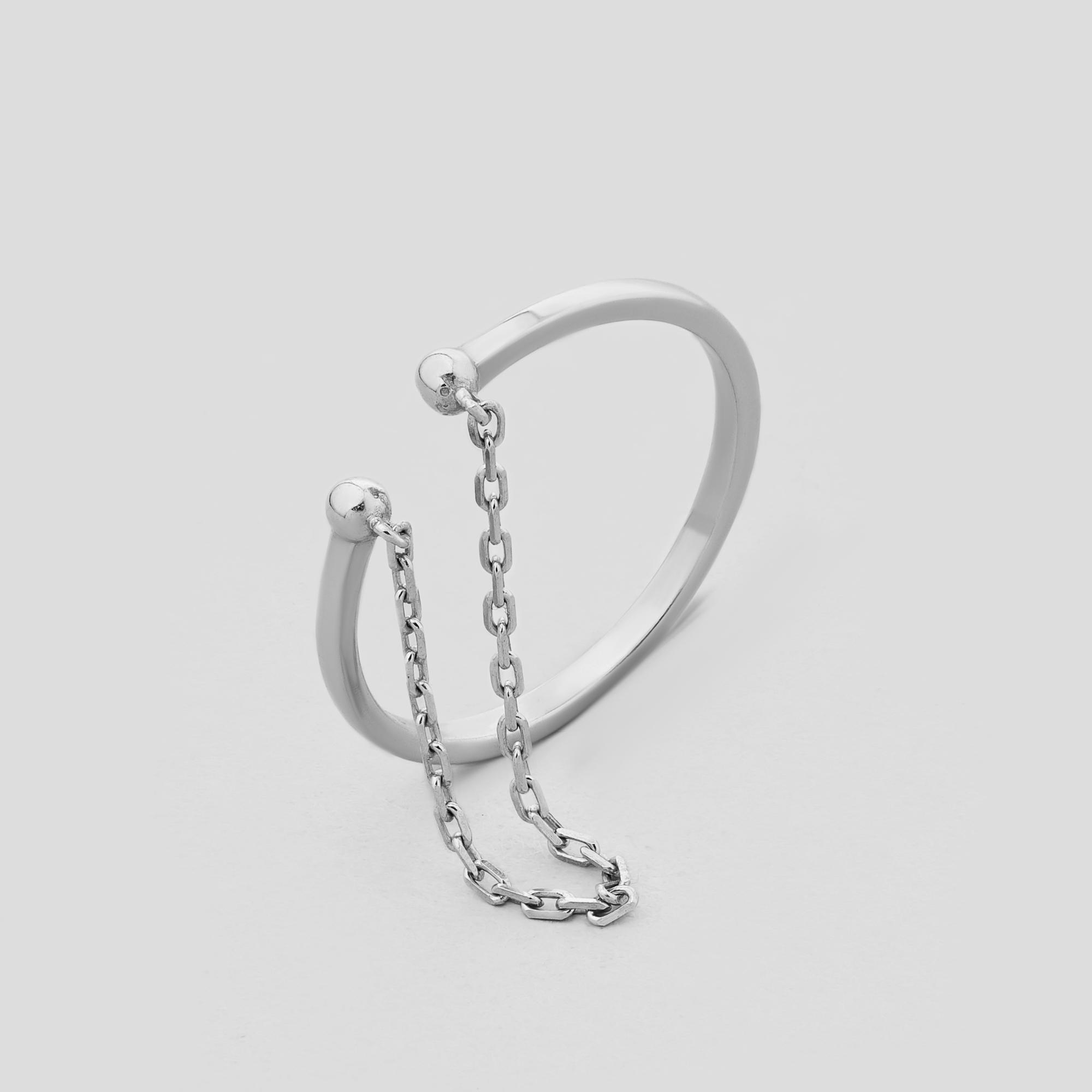 Серебряное кольцо Minimal Серебристая ночь (17652)