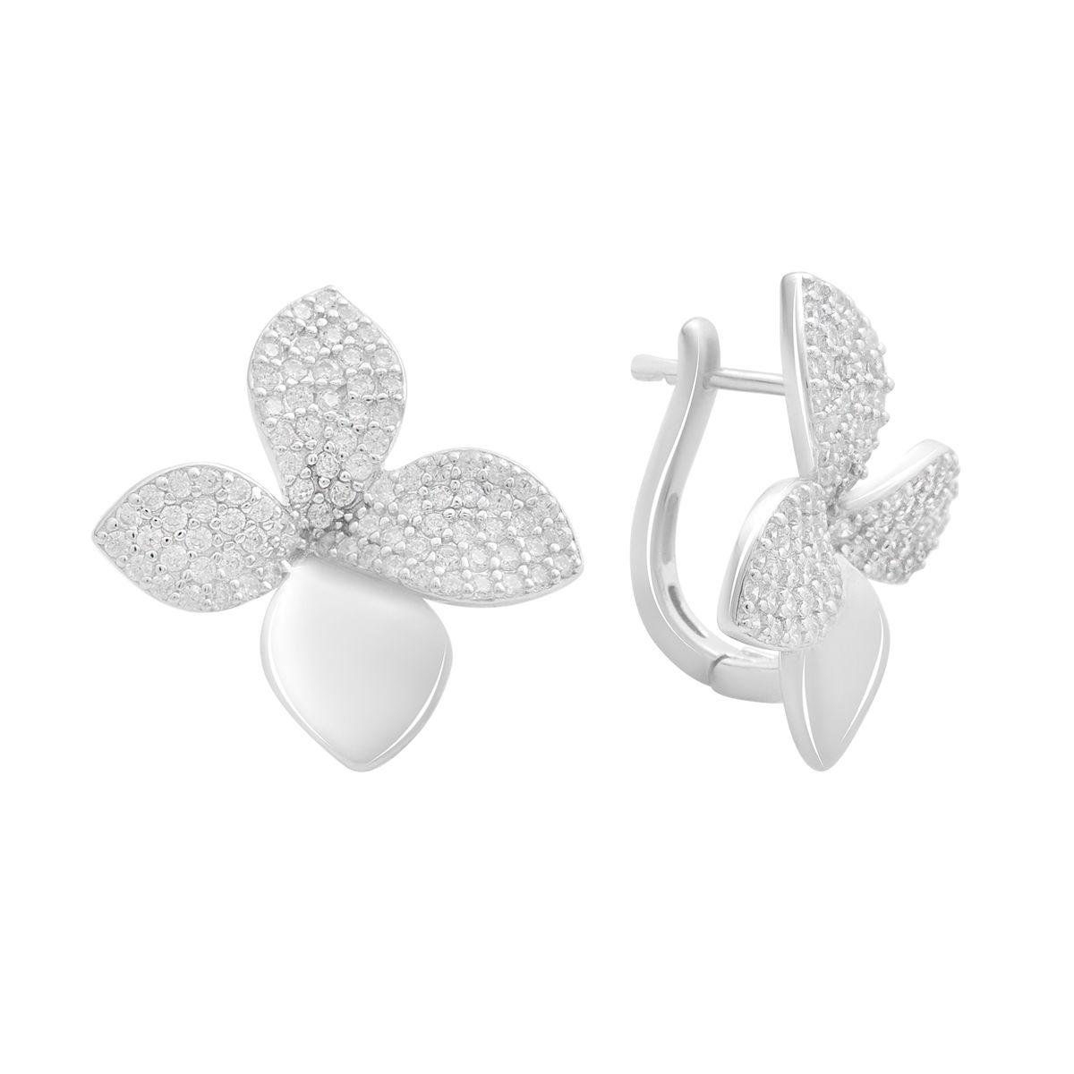 Серьги серебряные с фианитами