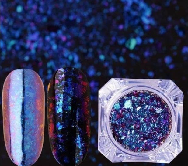 Пластівці Юкі кольорова голографіка Синій (1431217792)